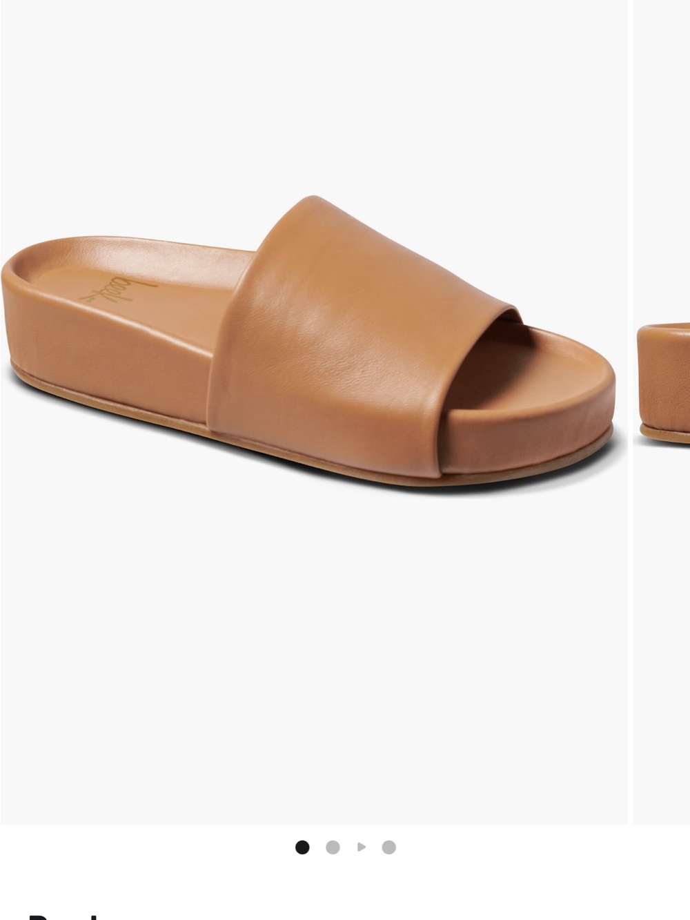 beek pelican Leather Slide Sandal in Cognac